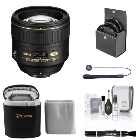 Nikon 85mm f/1.4G IF AF-S NIKKOR Lens with Essentials Kit 2195 EK