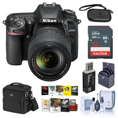 Nikon D7500 DSLR with 18-140mm VR Lens - With Free PC Accessory