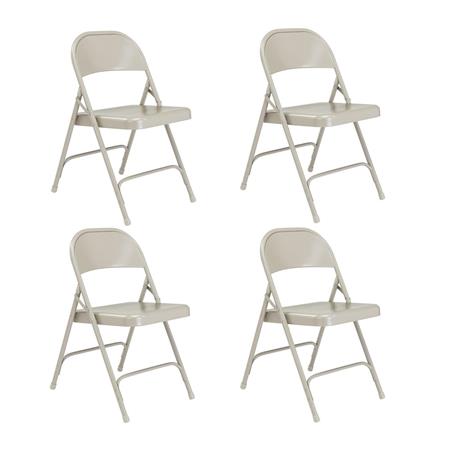 Steel NATIONAL PUBLIC SEATING 52 Folding Chair Gray,PK4 