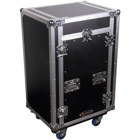 Odyssey FZ1116W Flight Zone Ata Combo Rack W/Wheels: 11u Top Slant, 16u Vertical