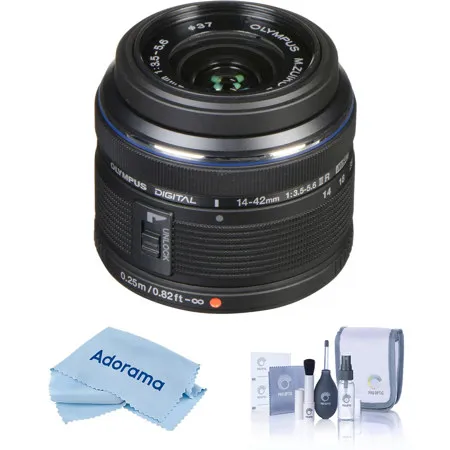 Olympus M.Zuiko Digital 14-42mm f/3.5-5.6 II R Lens, Black, w