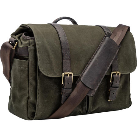 ONA The Brixton Camera/Laptop Waxed Canvas Messenger Bag, Olive ONA5-013OLV