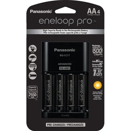 Panasonic 4-Position Charger with 4x Eneloop Pro AA NiMH