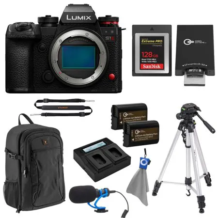 Panasonic LUMIX S1RII Mirrorless Camera + 10 pcs Essentials Kit