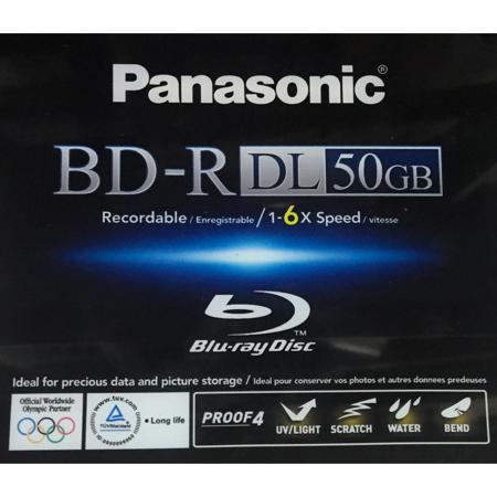 Panasonic BD-R 50GB Single Sided Dual Layer Recordable Blu-Ray Disc, 6x  Speed, 10 Pack