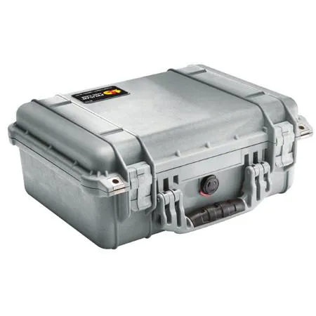 Pelican 1450 Watertight Hard Case with Foam Insert - Silver 1450