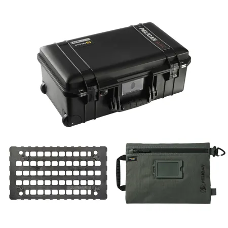 Pelican 1535 Air Wheeled Hard Case, Black, w/Lid Organizer & Large Storage Pouch