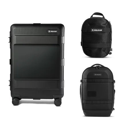 Pelican ATX 25" Wheeled Hard Travel Case, w/25L Backpack & Packing Cube, Black