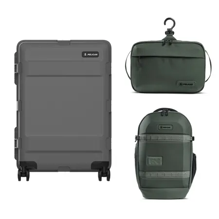 Pelican ATX 25" Wheeled Hard Travel Case, w/25L Backpack & Toiletry Bag,Charcoal