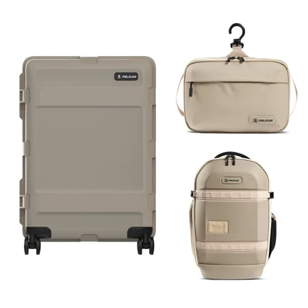 Pelican ATX 25" Wheeled Hard Travel Case, w/25L Backpack & Toiletry Bag, Sand