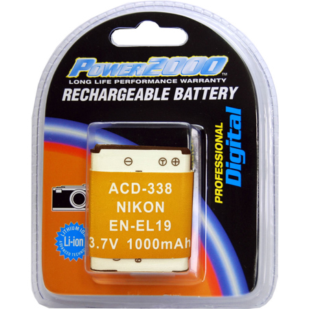 Power00 En El19 3 7v 1000mah Rechargeable Li Ion Battery For Nikon Cameras Acd338