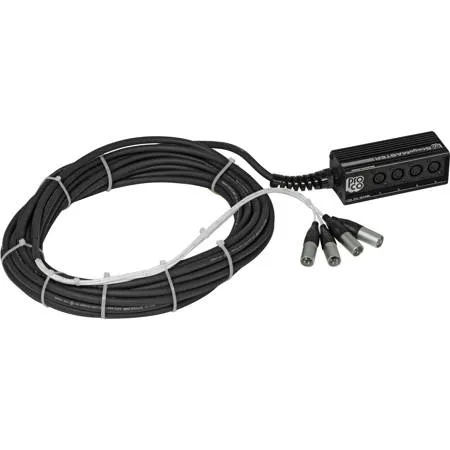 Pro Co Sound 25' StageMASTER 4-Channel Drop Snake Cable with XLR Connector