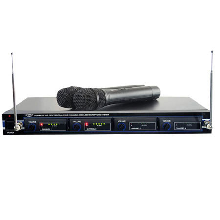 PYLE PRO PDWM4300 4-Microphone VHF Wireless Rack Mount Microphone System