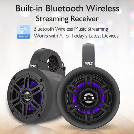 pyle waterproof bluetooth marine tower speakers