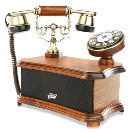Pyle 2-in-1 Retro Vintage Style Clock /& Bluetooth Stereo Speaker System