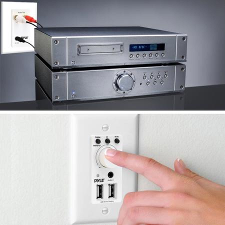 AUX-Input Pyle new PWPBT67 In-Wall Bluetooth Audio Receiver Dual USB Charger
