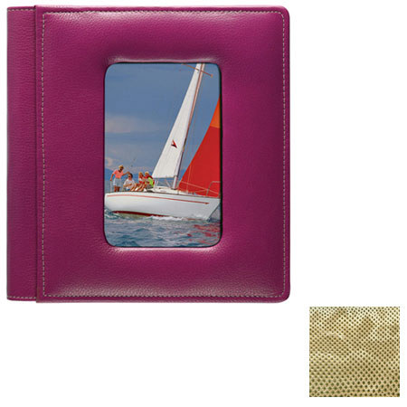 Raika #168 GL Leather 4x6 4up Foldout Photo Album, Gold