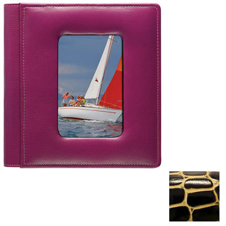 Raika #168 NI Leather 4x6 4up Foldout Photo Album,Black
