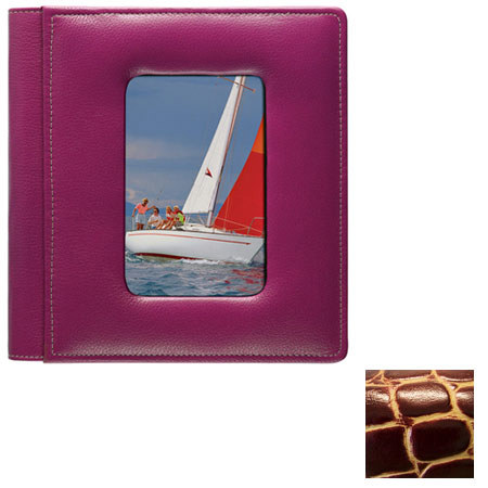 Raika #168 JU Leather 4x6 4up Foldout Photo Album, Wine