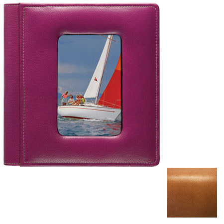 Raika #168 RM Leather 4x6 4up Foldout Photo Album, Tan