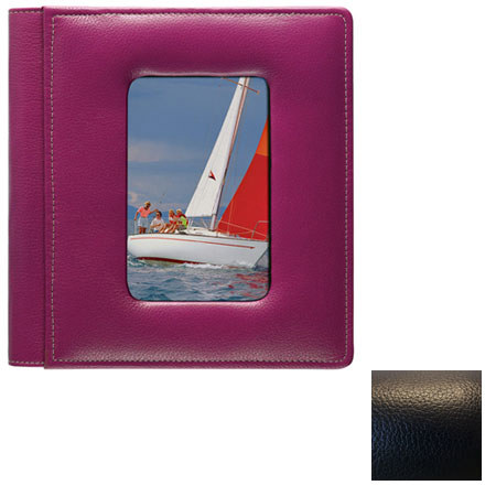 Raika #168 RO Leather 4x6 4up Foldout Photo Album,Black