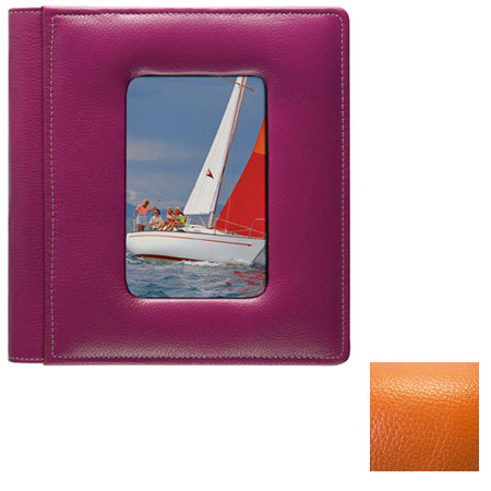 Raika #168 RO Leather 4x6 Foldout Photo Album, Orange