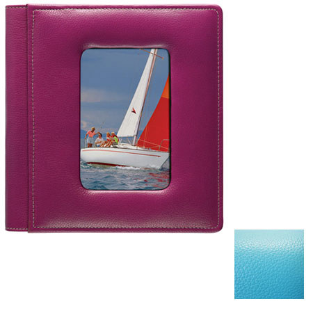 Raika #168 RO Leather 4x6 Foldout Photo Album,Turquoise