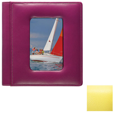 Raika #168 RO Leather 4x6 Foldout Photo Album, Yellow
