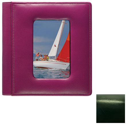 Raika #168 RY Leather 4x6 4up Foldout Photo Album,Green