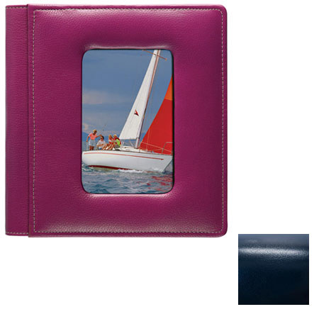 Raika #168 RY Leather 4x6 4up Foldout Photo Album, Navy