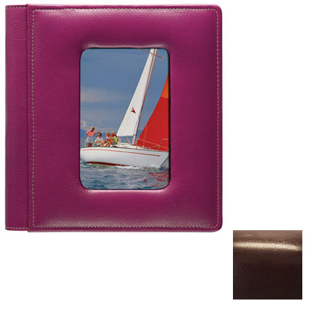 Raika #168 RY Leather 4x6 4up Foldout Photo Album, Wine