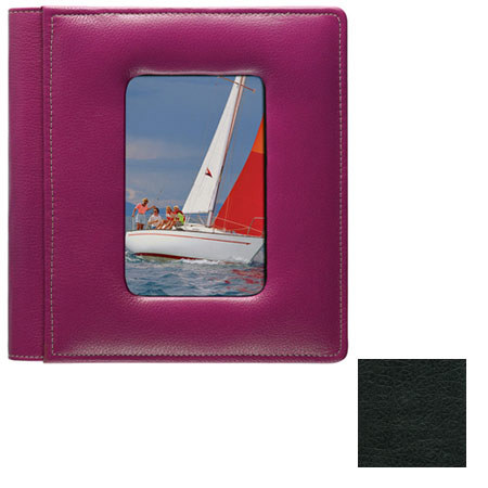 Raika #168 VI Leather 4x6 4up Foldout Photo Album,Black