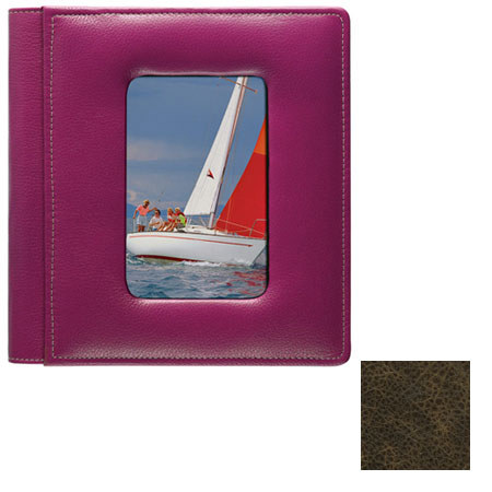 Raika #168 VI Leather 4x6 4up Foldout Photo Album,Brown