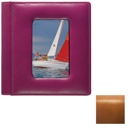 Raika #169 RM Leather 4x6 Front Frame Photo Album, Tan