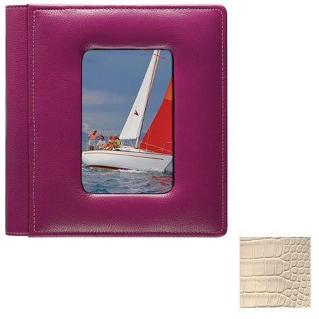 Raika #170NI Leather FrontFrame/Scrapbook Album, Bone