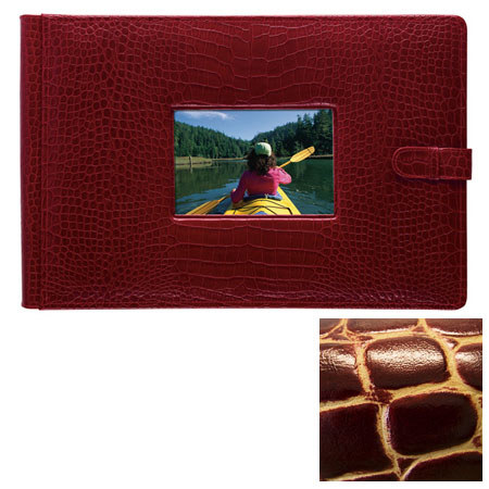 Raika #177JU Leather,4inx6in Photo Album w/Window,Wine