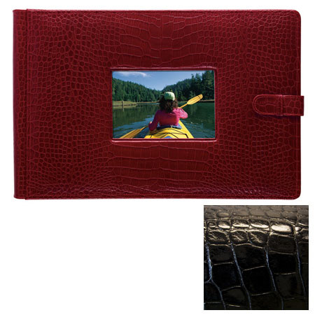 Raika #177NI Leather,4inx6in Photo Album w/Window,Black
