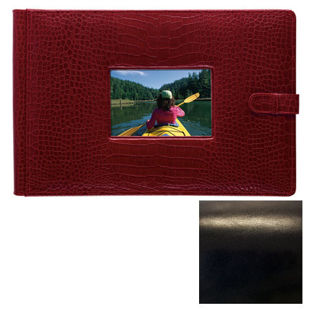 Raika #177RM Leather,4inx6in Photo Album w/Window,Black