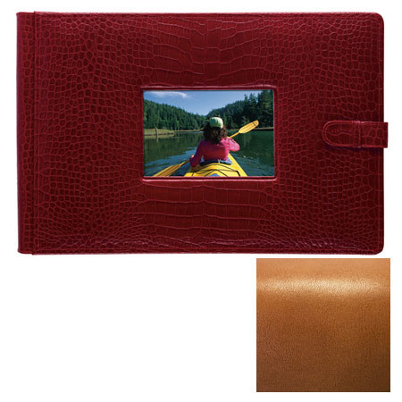 Raika #177RM Leather,4inx6in Photo Album w/Window, Tan