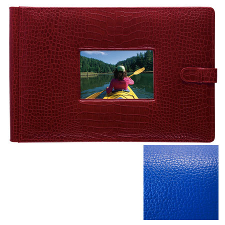 Raika #177RO Leather,4inx6in Photo Album w/Window, Blue