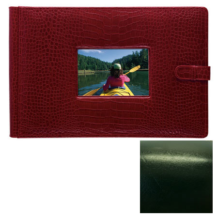 Raika #177RY Leather,4inx6in Photo Album w/Window,Green