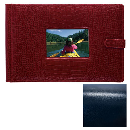 Raika #177RY Leather,4inx6in Photo Album w/Window, Navy