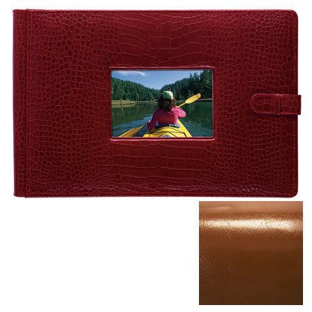 Raika #177RY Leather,4inx6in Photo Album w/Window, Tan