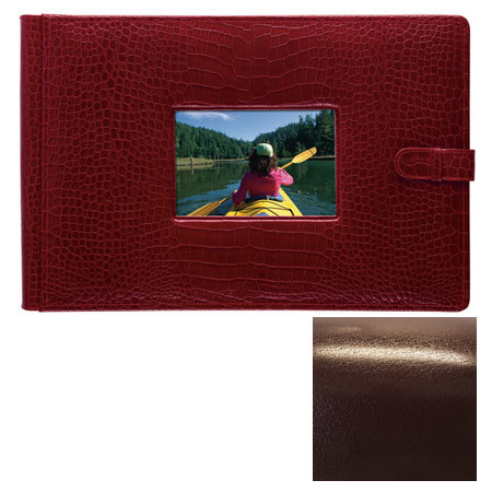 Raika #177RY Leather,4inx6in Photo Album w/Window, Wine
