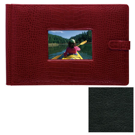 Raika #177VI Leather,4inx6in Photo Album w/Window,Black