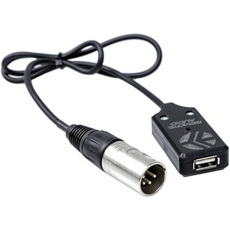 Remote 2' 4-Pin XLR Male to USB Power Cable, 5VDC, 3A Max Output