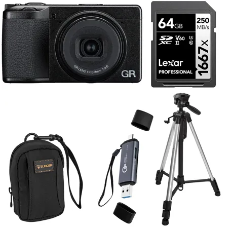 Ricoh GR IV Digital Camera, with 64GB Memory Card, Card Reader