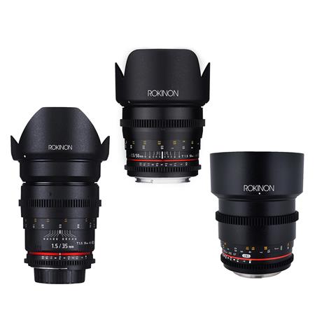 Rokinon Cine DS Portrait Lens Bundle 35mm T1.5, 50mm T1.5, 85mm T1.5 For Sony DS PB SO