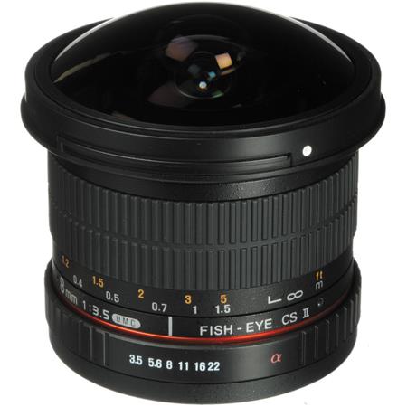 Rokinon 8mm f/3.5 HD UMC Fisheye CS II Lens with Removable Hood for Sony  E-Mount DSLR