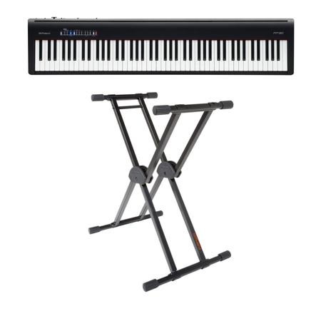 Roland Fp 30 Digital Piano Black W Roland Ks x Double Brace Adjustable Stand Fp 30 Bk F